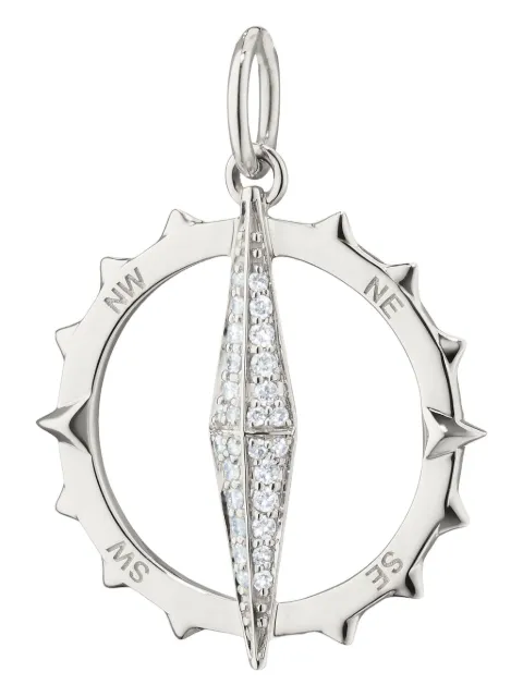 MONICA RICH KOSANN Points North Large Compass embellished charm Silver CHPNCOMPASSSS