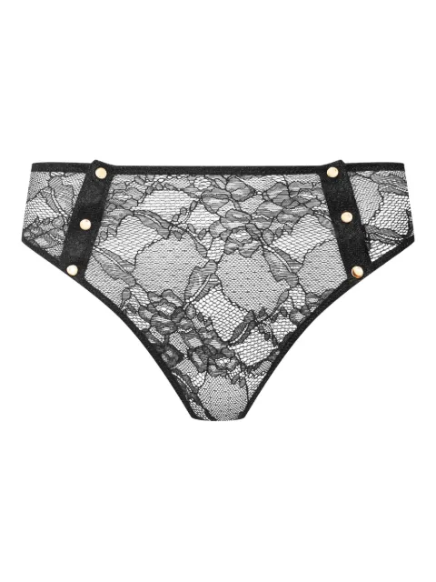 Maison Close lace button high-waist thong Black 563915
