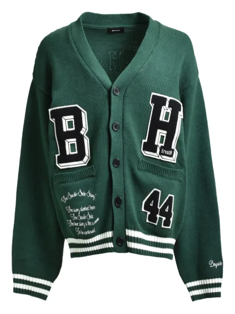 BREATH BH-patch appliqué cardigan Green BR25AWN3002GRN