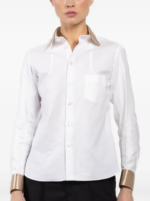 Shiro Sakai contrast-collar shirt White SVB002