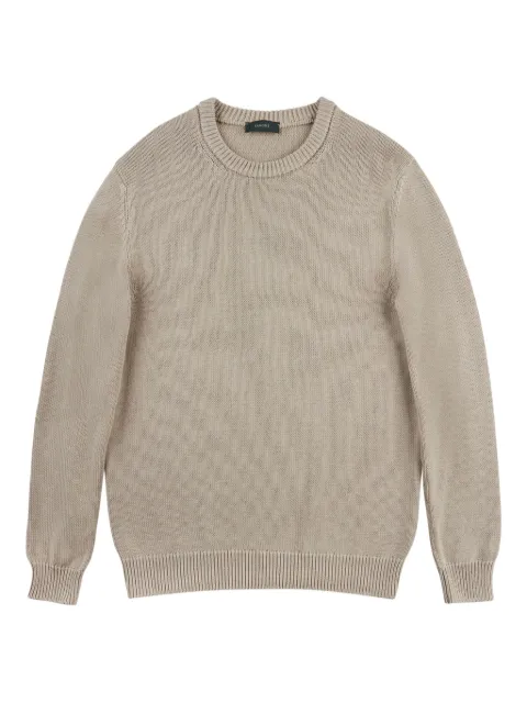 Zanone crew-neck cotton sweater Neutrals 810104ZN392