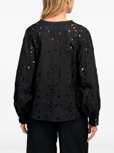 PEARL & CAVIAR broderie blouse Black S25P1222