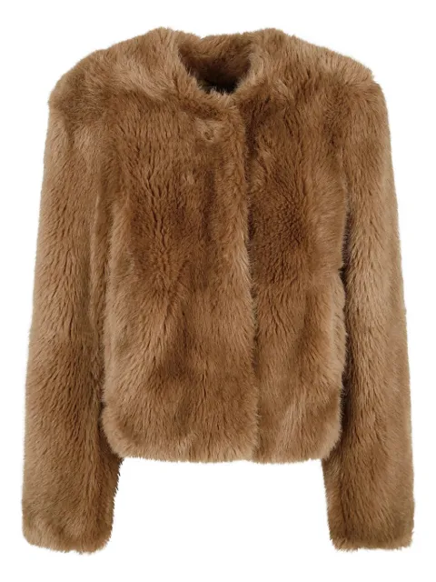 STAND STUDIO collarless jacket Brown 622679416