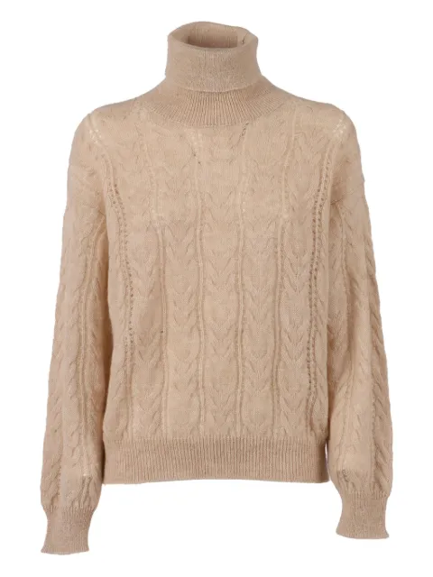 Filippo De Laurentiis cable-knit turtleneck sweater Neutrals DV3MLMO7T