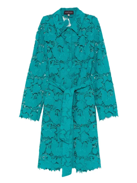 Talbot Runhof floral-lace coat Blue UC059701OV10