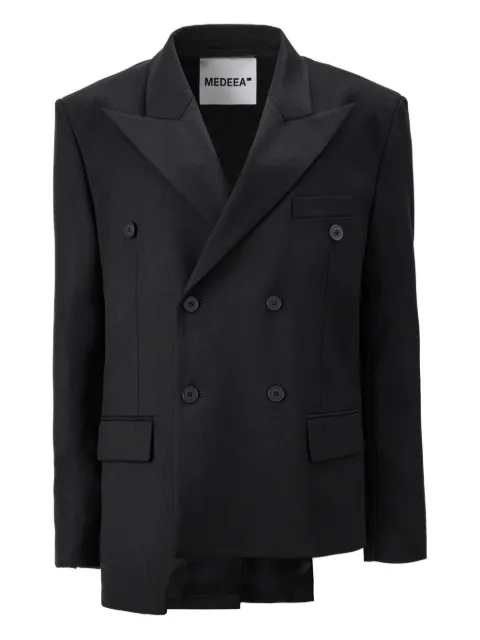 MEDEEA asymmetric double-breasted blazer Black MAJB