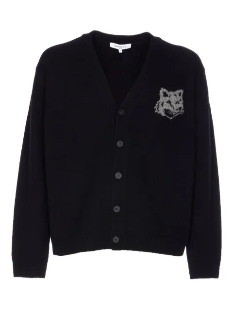 Maison Kitsuné fox-head buttoned cardigan Black PM00509KM0329