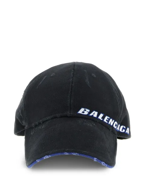 Balenciaga Tilted Typo logo cotton cap Black 854036410B2