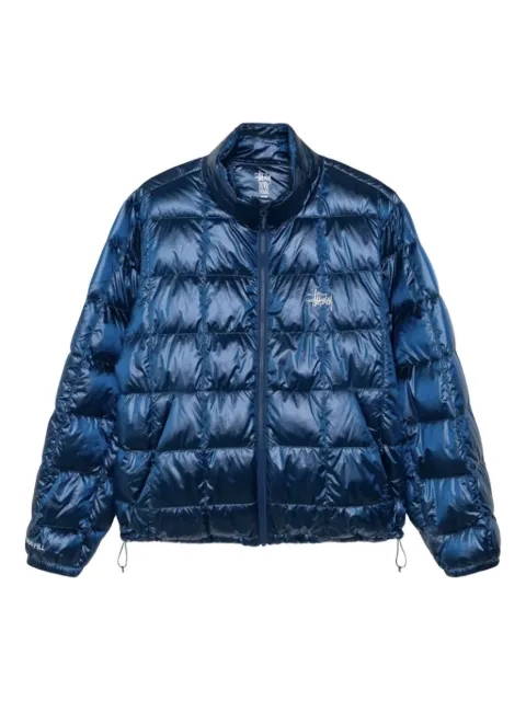 Stüssy logo-detail quilted jacket Blue 115855