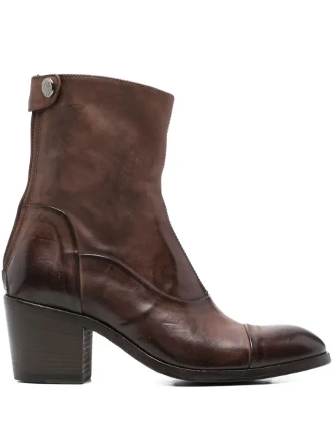 Alberto Fasciani zip-up block-heel boots Brown ISABEL14004