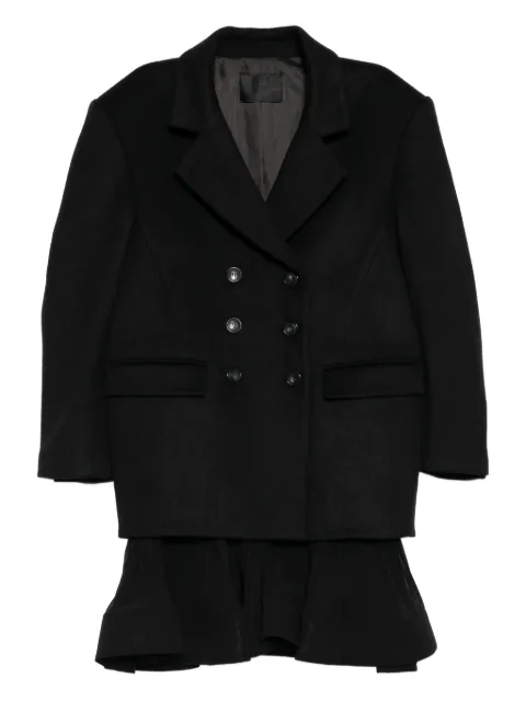 YCH double-breasted coat Black W25CT1051BK