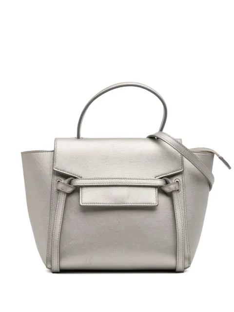 Celine Pre-Owned 2018 Nano Laminated Calfskin Belt Bag satchel Silver 0IH67RNJ62X4IGXG