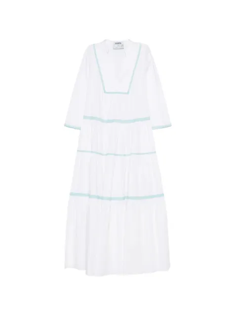 Vivetta V-neck crochet-trim maxi dress White 23EV2S0H061V026