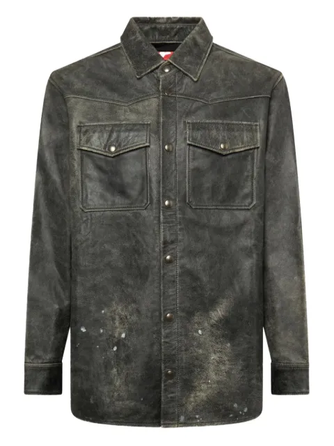 KUSIKOHC leather shirt Black KUS5SH455CNTR364999