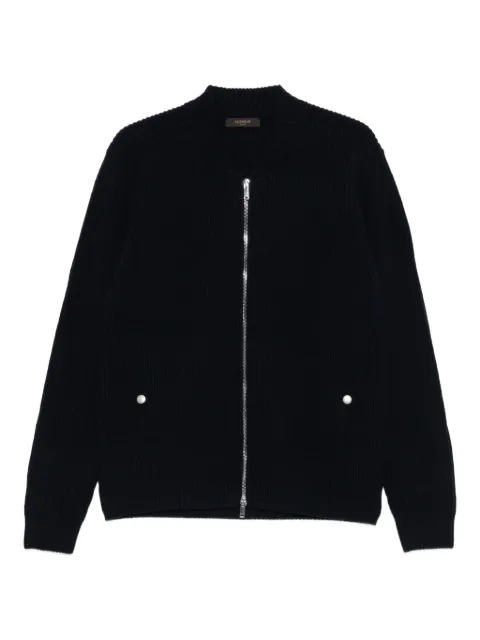 Zanone zip-up knitted jacket Blue 810241ZN275