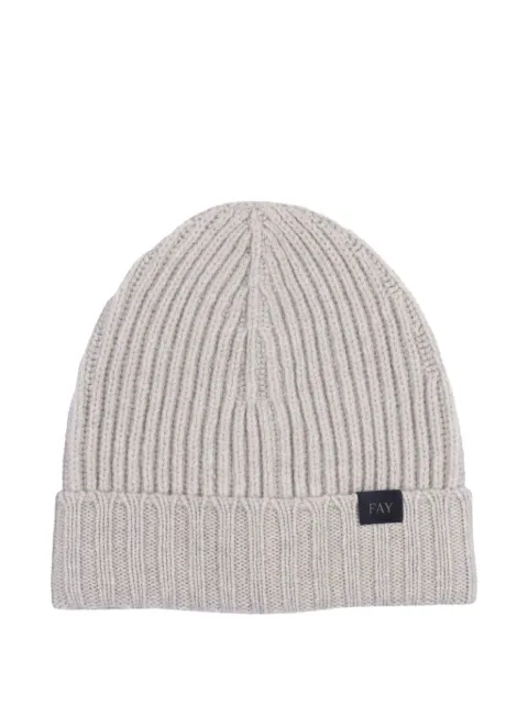 Fay ribbed wool beanie Grey N7MF3512970XWI