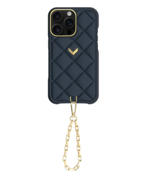 VELANTE quilted leather iPhone case Black 01PK2DAI16PGMIDNIGHTBLUE