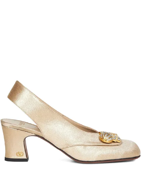 Valentino Garavani Adamantine Slingback Pumps In Glitter Fabric 60Mm Yellow WS0MJ8PHI