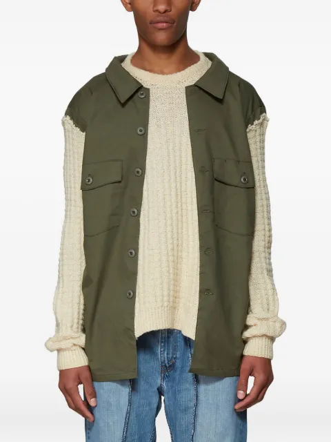 Bonum panelled knitted sweater Green 0800925003030