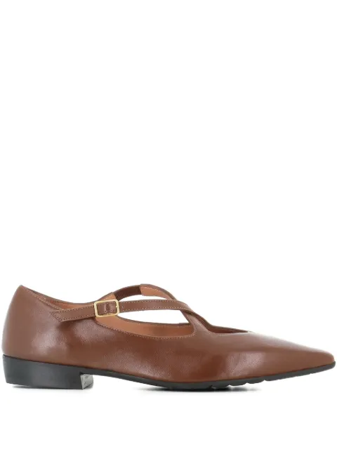 Tassinari leather buckle-strap flat pumps Brown V423