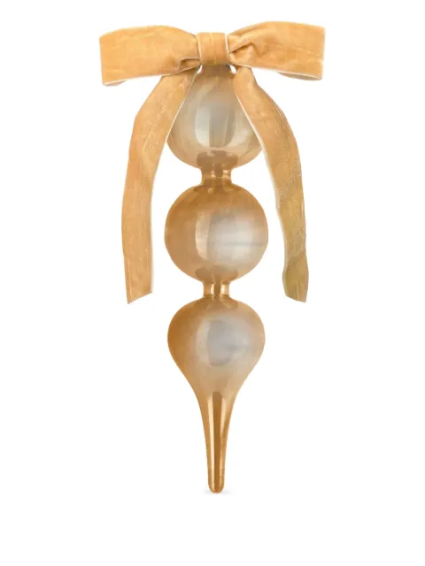 BACI MILANO velvet-bow glass ornament Neutrals XDEC2CAR03