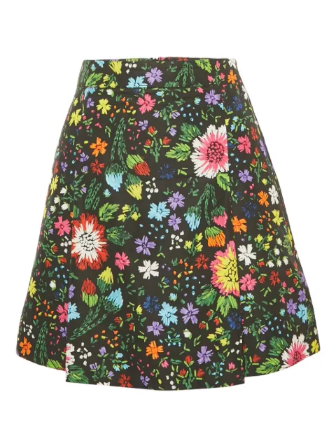 Victoria Victoria Beckham 2000s floral-print pleated skirt Black 1179950