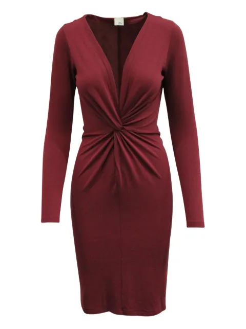 Iris & Ink knot-detail midi dress Red TONPUGBCL154896W