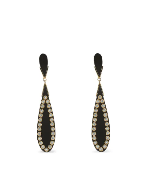 Mark Davis White Sapphire Bakelite drop earrings Gold 12151001