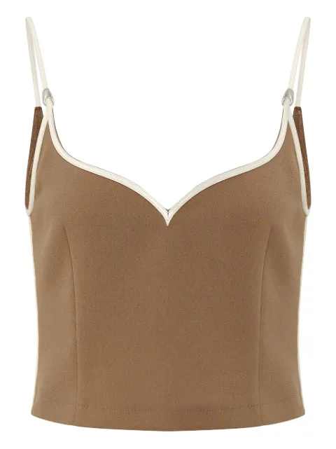 Paris Georgia Heart trim-detail top Brown HRTT005COF