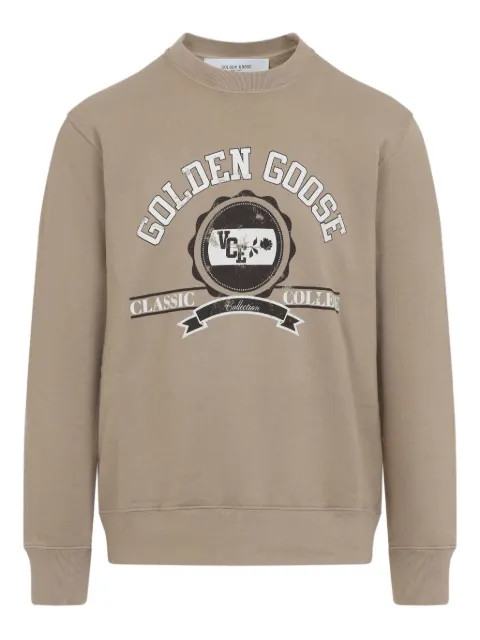 Golden Goose logo-print sweatshirt Neutrals GMP01223P002144