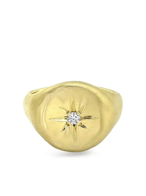Logan Hollowell 14K yellow gold Star Set Oracle diamond signet ring Gold RISS006