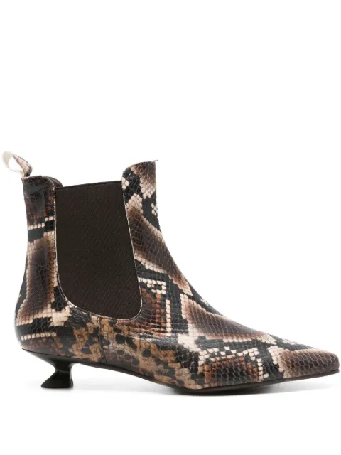 Pedro Miralles snakeskin pointed-toe boots Brown 29166