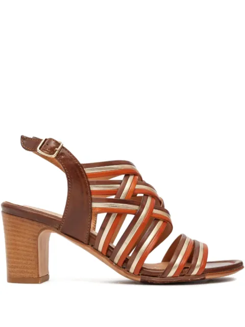 LA BOTTEGA DI LISA 65mm leather woven-strap sandals Brown 5847H