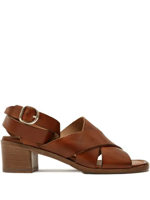 LA BOTTEGA DI LISA 55mm crossover leather sandals Brown 3202