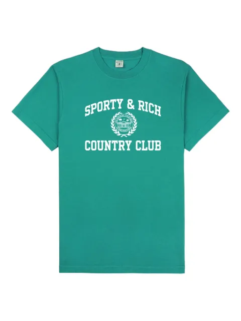 Sporty & Rich graphic-print cropped T-shirt Green TO089625218GR37