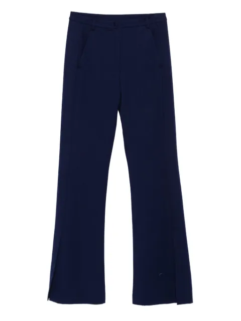 Patrizia Pepe embroidered split-hem trousers Blue 8P0754A623