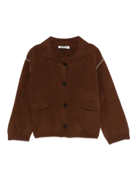 Max & Moi Giselle chain-trimmed button cardigan Brown H25GISELLE