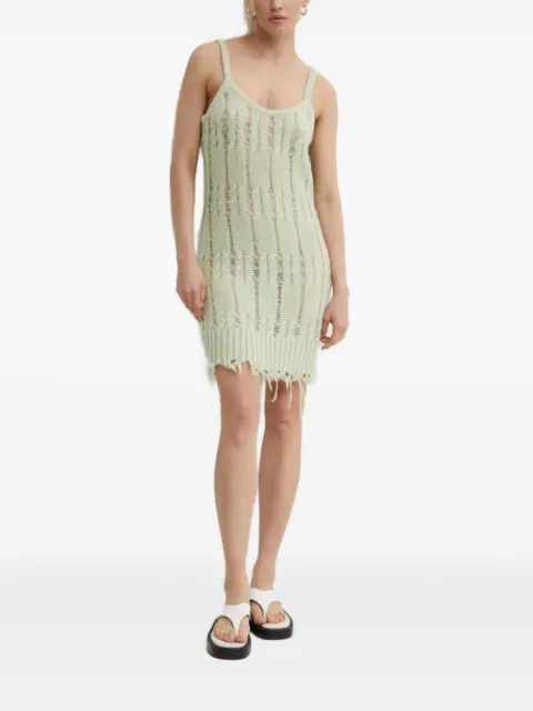 Résumé openwork frayed dress Green 20331113