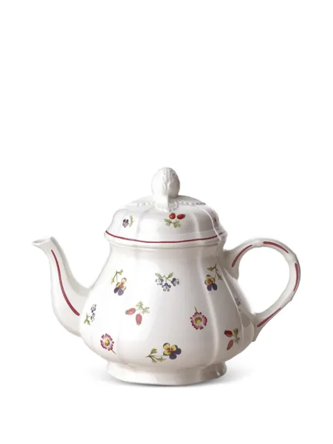 Villeroy & Boch floral-print fluted teapot 900 ml White 1023950460