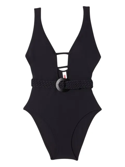 Solid & Striped The Beatrice belted keyhole swimsuit Black S1251014SU1