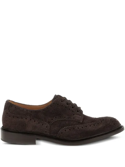 Tricker's Bourton suede lace-up oxford shoes Brown BOURTONCHARCOALCOARSE