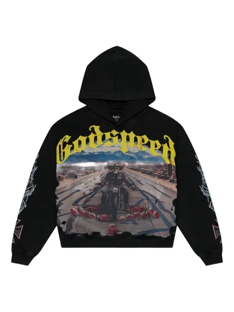 GODSPEED Long Lonely Road graphic print hoodie Black G6P55Q7F
