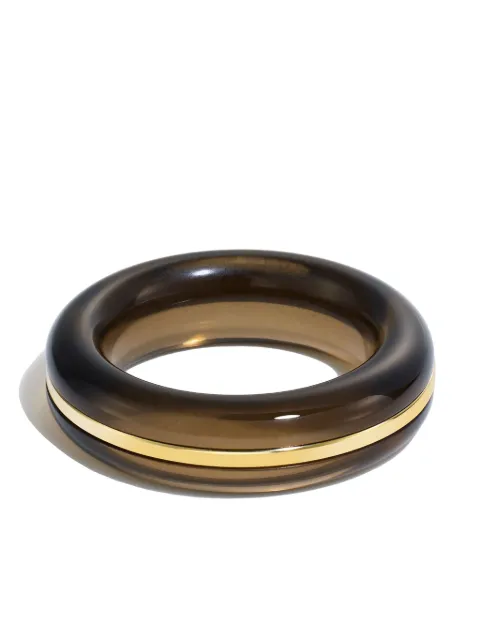 By Pariah 14CT gold quartz ring Brown BPCRRI02SQ