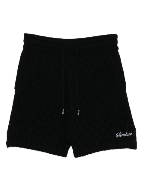 Sinclair diamond-pattern knit shorts Black SMB231