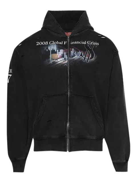 Praying destroyed financial crisis destroyed hoodie Black PRAY2409880