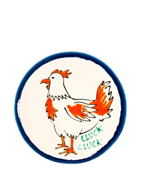 Amuse La Bouche chicken-design ceramic plate Multicolour ALBCCPL106