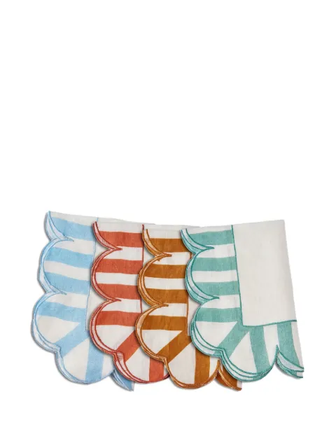 Misette scalloped-edge striped napkins (set of four) Neutrals MST24NAPSNM