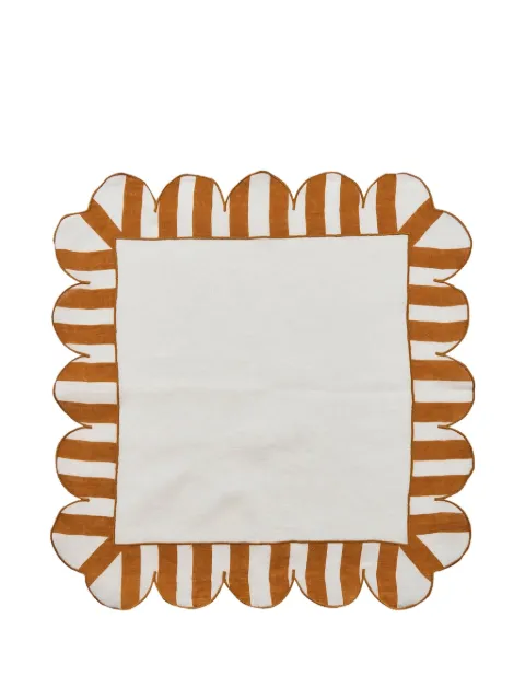 Misette scalloped stripe linen napkins (set of four) Neutrals MST24NAPSNA