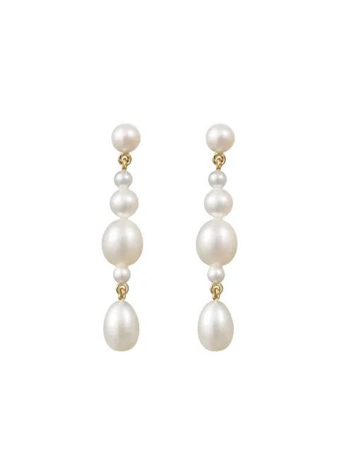 Sophie Bille Brahe 14CT yellow gold Petite Amis De La Perle freshwater pearl earrings White EA26MIXMFW