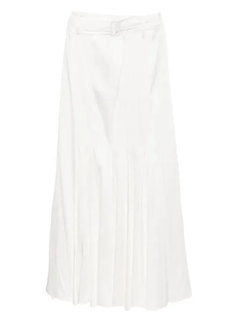Gaze De Lin belted flare skirt White GDFSK117